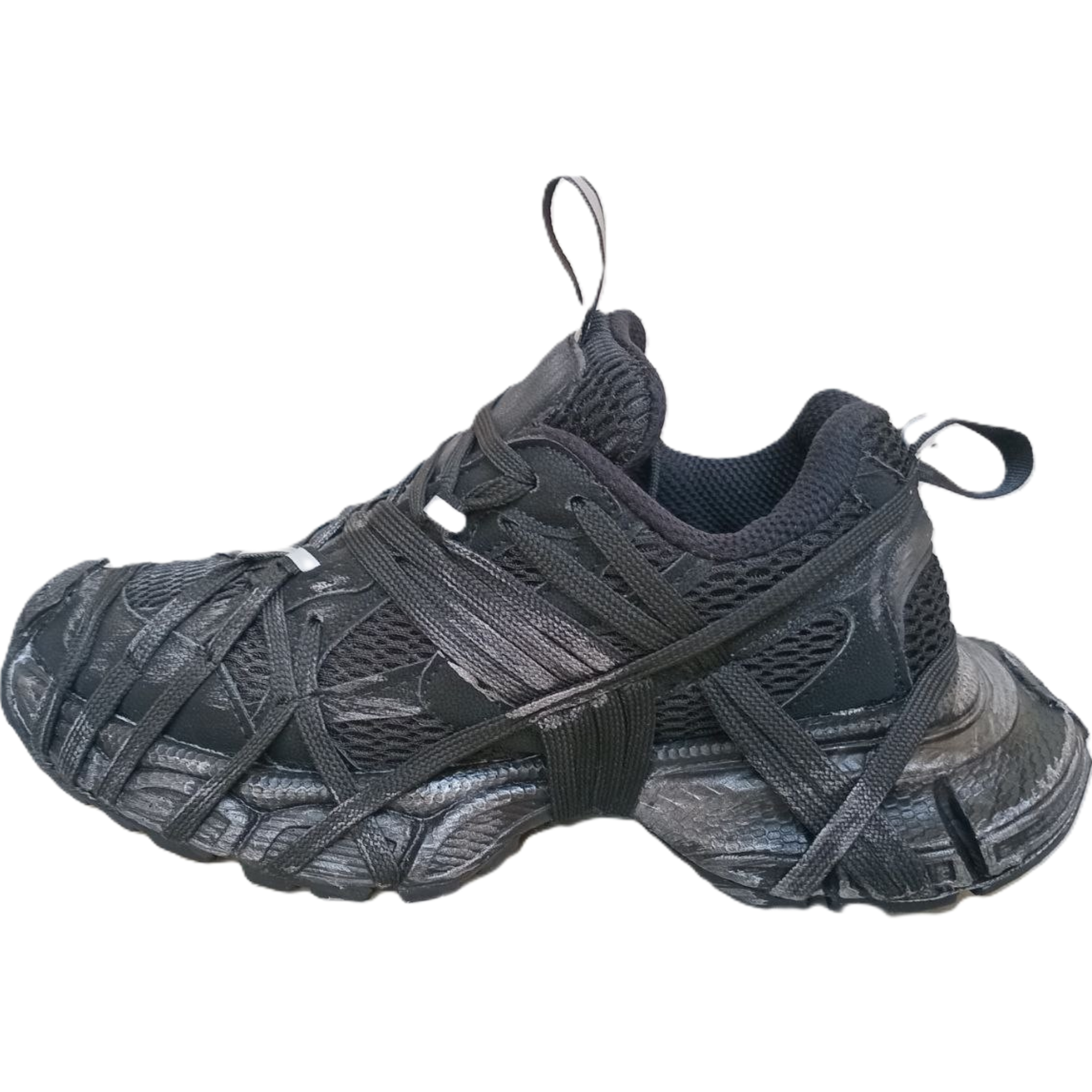 balenciaga balenciaga کتونی بالنسیاگا اسپایدر مشکی نقره ای