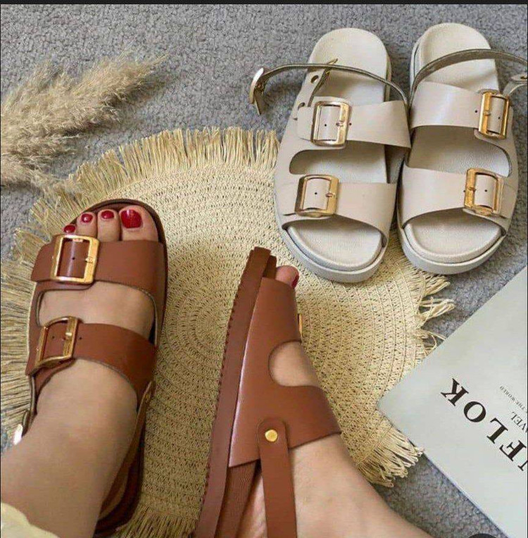 صندل زارا سگکدار پشتبنددار کرم