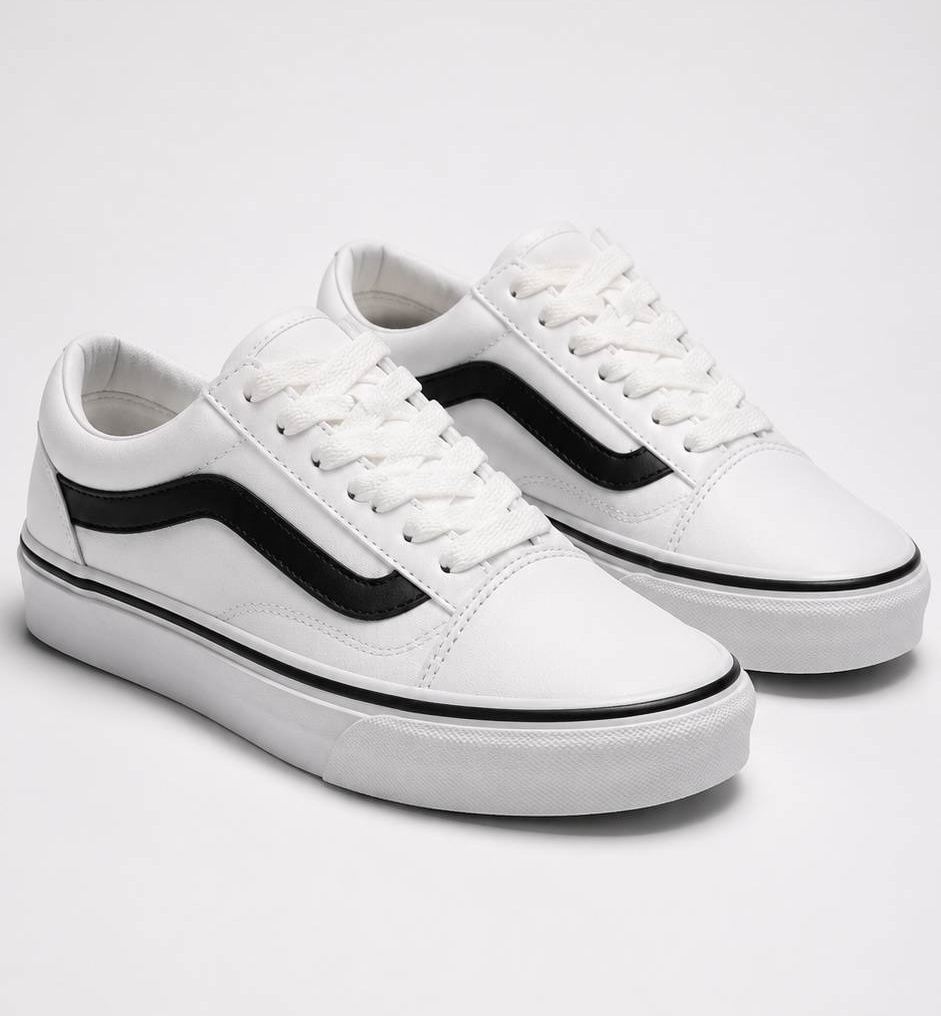 Vans vans کتونی ونس سفید با خط مشکی OLD SCHOOL (OFF THE WALL)